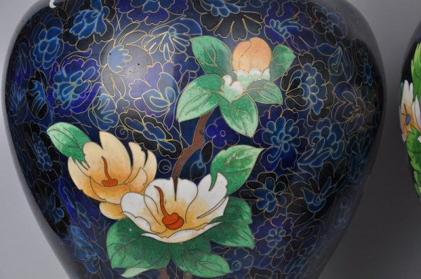 - 35% sconto Coppia di vasi cloisonné di prima metà ‘900 - immagine 6