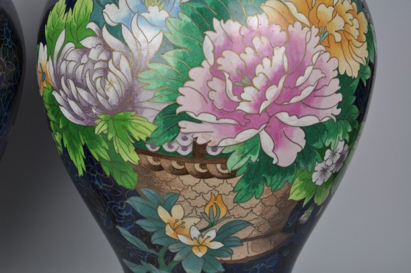 - 35% sconto Coppia di vasi cloisonné di prima metà ‘900 - immagine 8