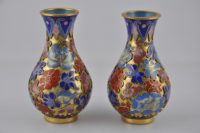 Coppia vasi piccoli cloisonné di vecchia manifattura