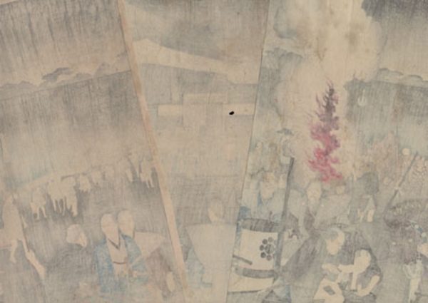 - 20% sconto Chikanobu, stampa originale Preparativi per la processione di un daimyo al Palazzo Chioda,1895-1897 - immagine 2
