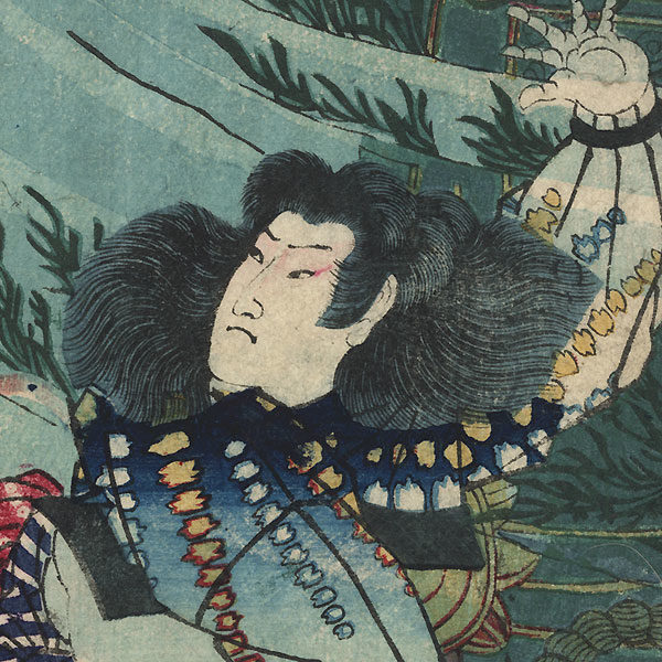 -20% sconto Tsukioka Yoshitoshi, Aoyagi Harunosuke combatte nelle profondità marine,1867 - immagine 3