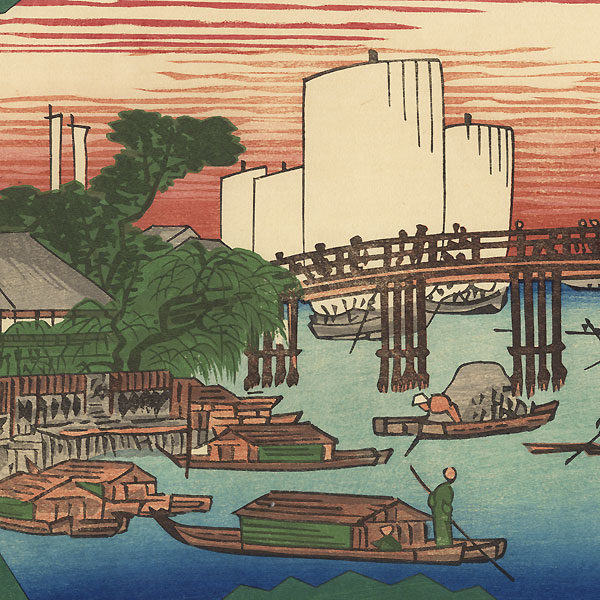 Otto vedute della capitale orientale, Utagawa Hiroshige 1836-1837 - immagine 3