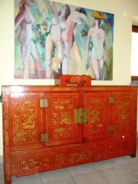 CREDENZA ANTICA LACCATA CINA
