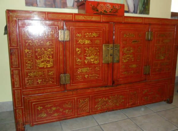 CREDENZA ANTICA LACCATA CINA - immagine 3
