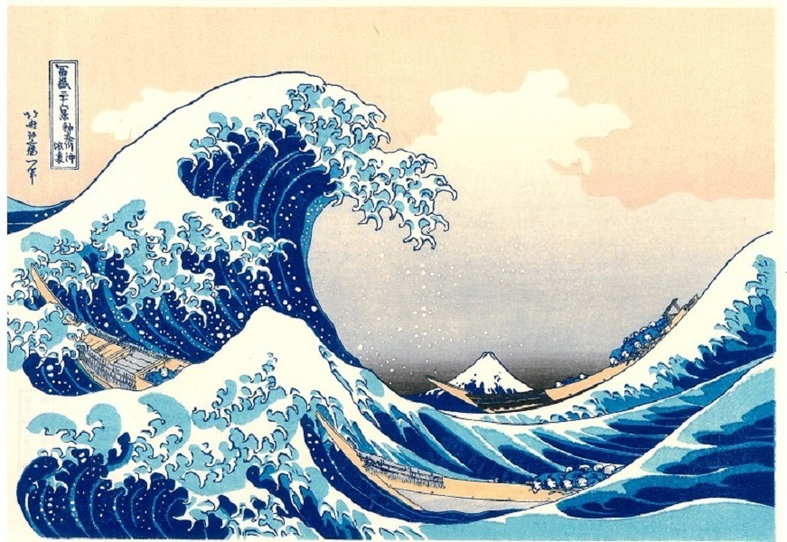 Katsushika Hokusai, LA GRANDE ONDA, L’ONDA AL LARGO DI