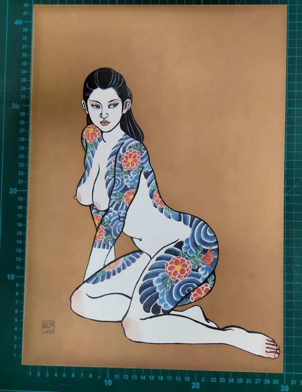 - 20 % SCONTO Bonten Tarō, Donne tatuate, 1970 c.a. Stampa litografica di pregio - immagine 2