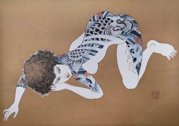 Bonten Tarō, Titolo: Donne tatuate, 1970 c.a. Stampa litografica di pregio - immagine 5