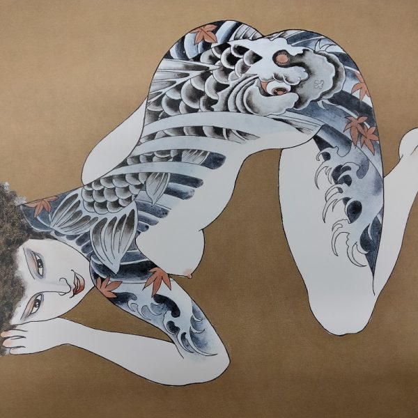 Bonten Tarō, Titolo: Donne tatuate, 1970 c.a. Stampa litografica di pregio - immagine 2