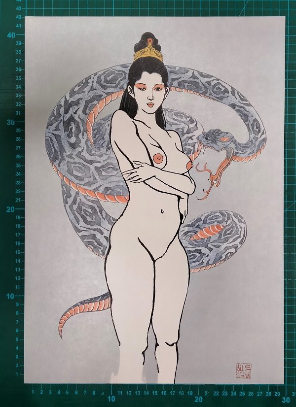 - 20 % SCONTO Bonten Tarō, Donne tatuate, 1970 c.a. Stampa litografica di pregio - immagine 5