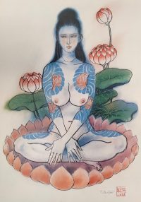 - 20 % SCONTO Bonten Tarō, Titolo: Donne tatuate, 1970 c.a. Stampa litografica di pregio