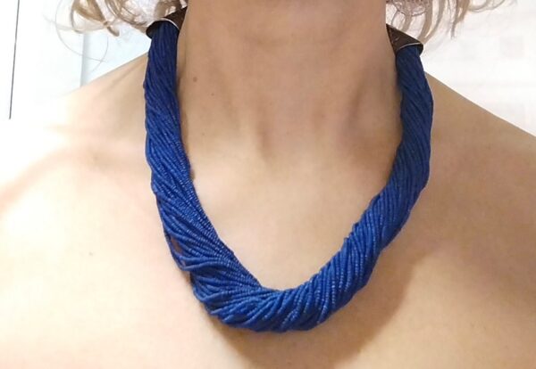 -25 % sconto Pregiata collana 47 fili in lapislazzuli naturale blu proveniente Afghanistan - immagine 5