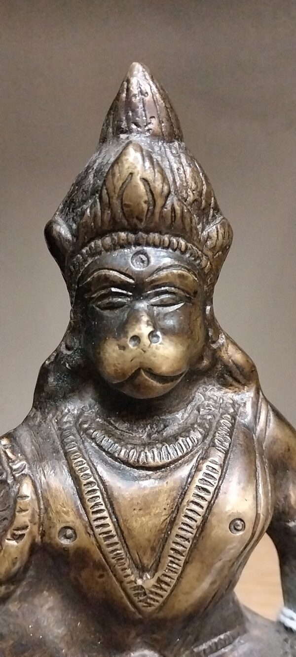 Statua in bronzo raffigurante Hanuman epoca metà '800 - immagine 2