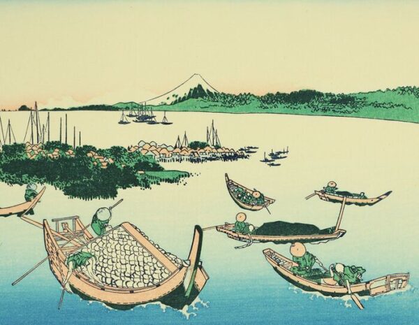 -20% SCONTO Katsushika Hokusai,Il Fuji visto dal mare con l’Isola di Tsukuda nella provincia di Musashi sul fiume Sumida,1830-32 - immagine 3