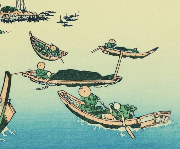 -20% SCONTO Katsushika Hokusai,Il Fuji visto dal mare con l’Isola di Tsukuda nella provincia di Musashi sul fiume Sumida,1830-32 - immagine 7