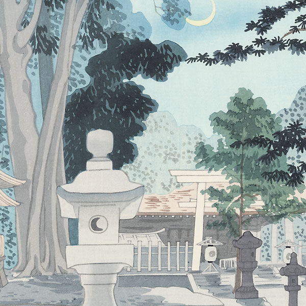 Shinhanga originale, prima edizione, Tomikichirō Tokuriki, Santuario di Kishu Nichizengu,1941 - immagine 3