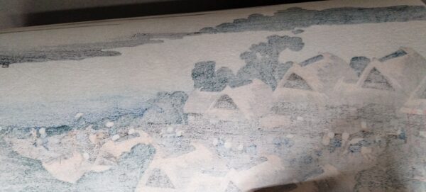 Katsushika Hokusai,L'alba sul villaggio di Isawa nella Provincia di Kai,1830-32 - immagine 4