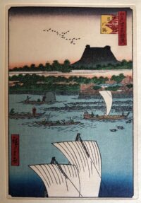UTAGAWA HIROSHIGE,Teppōzu ed il tempio Tsukiji Monzeki,1858