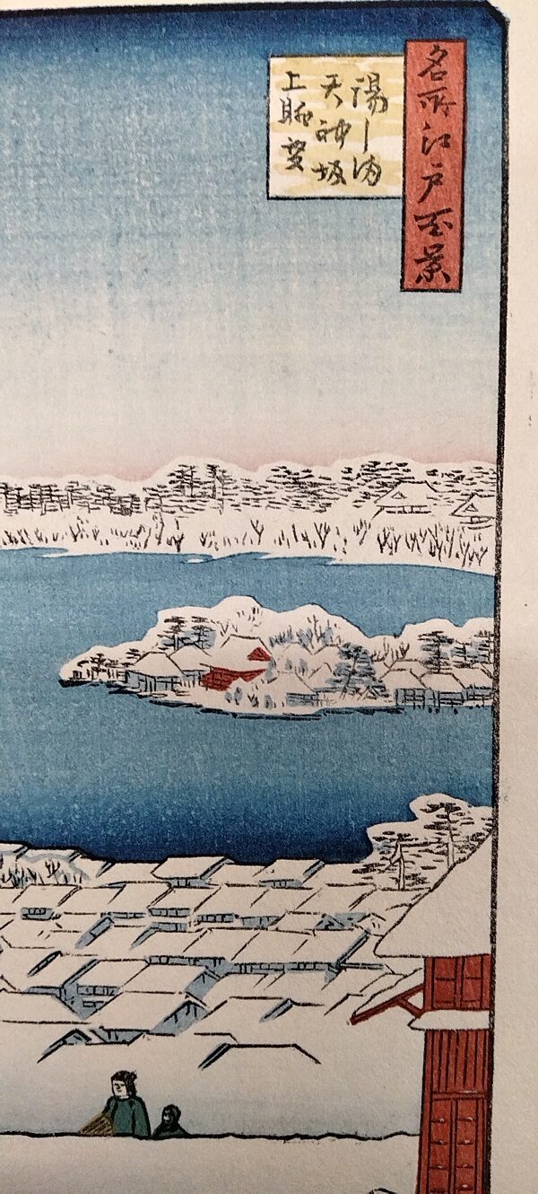 UTAGAWA HIROSHIGE,Il santuario Yushima Tenjin visto dall'alto della collina,1856 - immagine 10