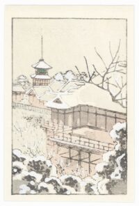 SHIN-HANGA ORIGINALE IN PICCOLO FORMATO, Villaggio sotto la neve,1930