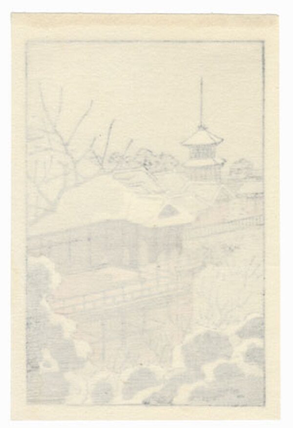 SHIN-HANGA ORIGINALE IN PICCOLO FORMATO, Villaggio sotto la neve,1930 - immagine 2