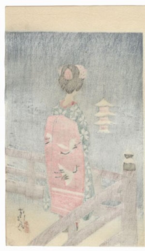 - 20% sconto Shinhanga originale in piccolo formato, prima edizione,1929 - immagine 2