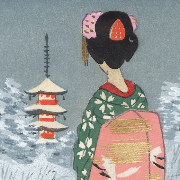- 20% sconto Shinhanga originale in piccolo formato, prima edizione,1929 - immagine 3