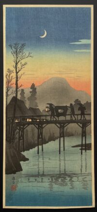 Shinhanga originale, Bagliore serale al ponte Sakawa,1930