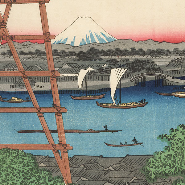 -  30% Sconto UTAGAWA HIROSHIGE, Il temple Ekō-in a Ryōgoku ed il ponte Moto-Yanagi,1857 - immagine 3