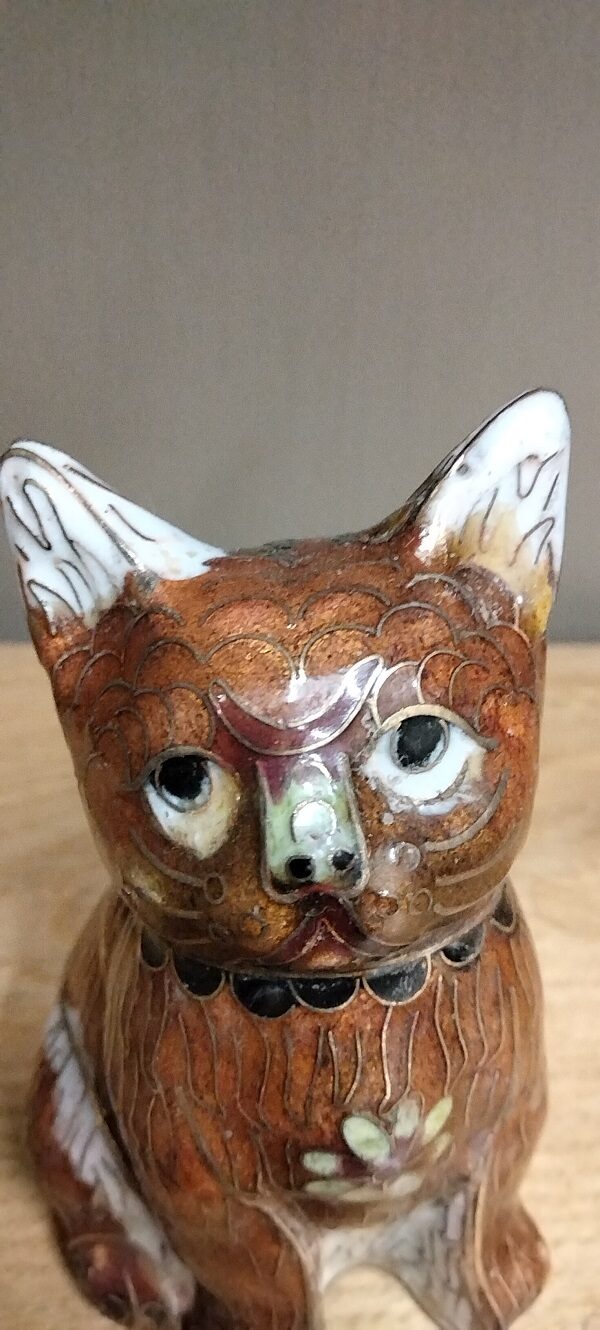 Gatto in cloisonné epoca  metà ‘900 - immagine 3