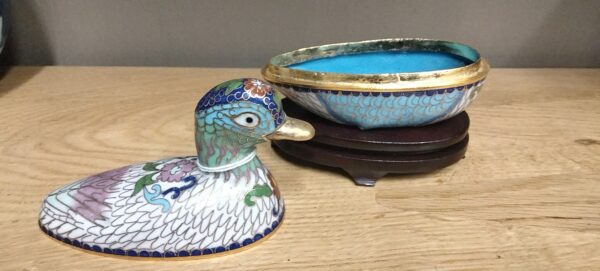 Scatola a forma di papera in cloisonné epoca metà ‘900 - immagine 2