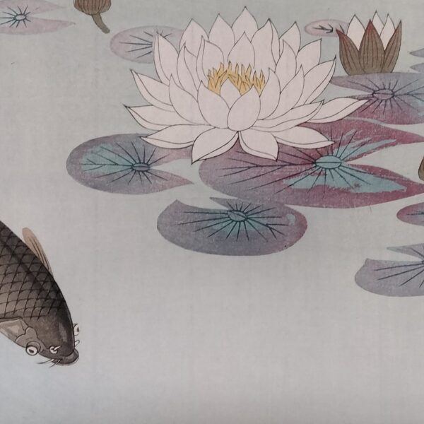 Ohara Koson, Carpe e ninfee, Shin-hanga originale, 1933 - immagine 3