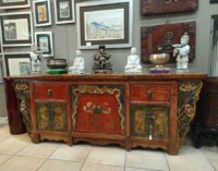 Credenza orientale bassa con laccature policrome, epoca Xianfeng 1861 – 1878