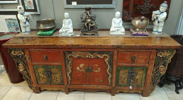 Credenza orientale bassa con laccature policrome, epoca Xianfeng 1861 – 1878 - immagine 3