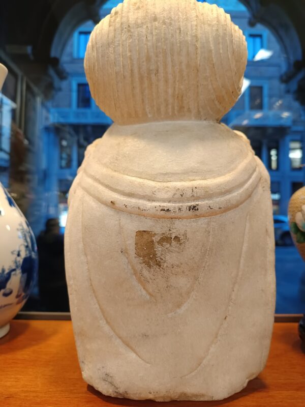 Testa Buddha Guan Yin in marmo asiatico - immagine 2