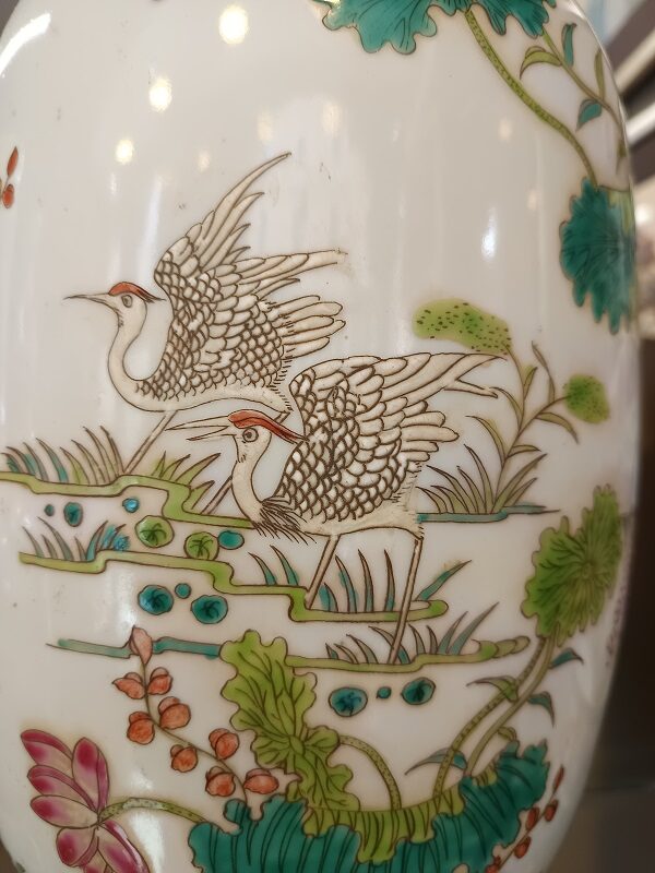 Coppia vasi Cina porcellana Jingdezhen con raffinati decori, epoca primi' 900 - immagine 3