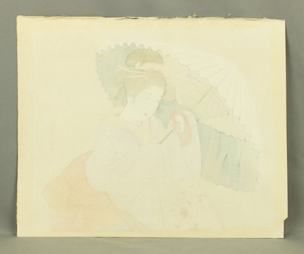 Shinhanga in stile bijinga, Ito Shinsui, Mentre soffia la neve,1980 - immagine 2