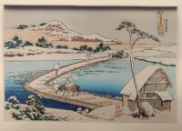 Katsushika Hokusai,La vista del ponte galleggiante a Sano nella provincia di Kozuke,1834