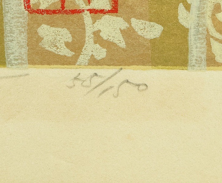 QU-809c Shinhanga originale, Masao Ido, Gatto alla finestra,1985 - immagine 3