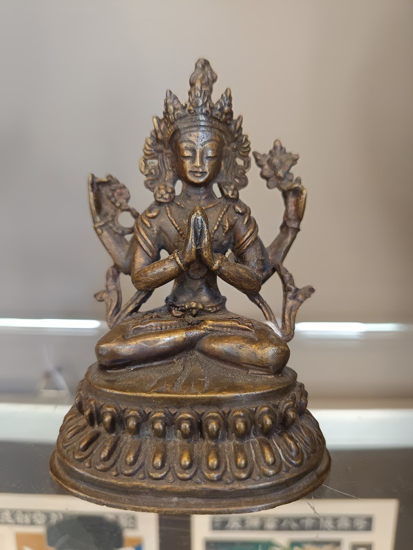 BR-12 Buddha Avalokiteśvara in bronzo, metà XX - immagine 1