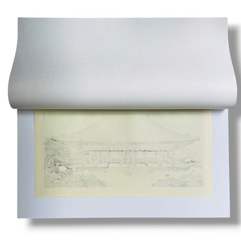 QU-822a Masao Ido, Estate al tempio Tōshōdai-ji, Shosaku hanga originale - immagine 2
