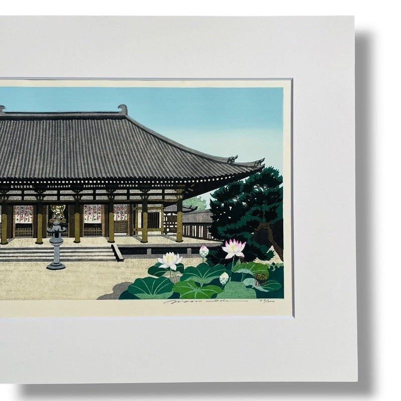 QU-822d Masao Ido, Estate al tempio Tōshōdai-ji, Shosaku hanga originale - immagine 5