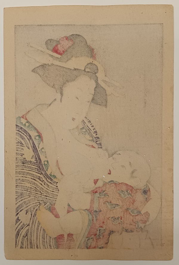 QU-831a Kitagawa Utamaro,Intimità della madre che allatta il suo bambino,1790 - immagine 2